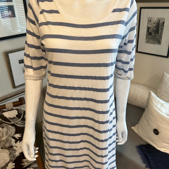 Splendid Sky Blue and White Striped 3/4 Sleeve Length - Picture 3 of 5